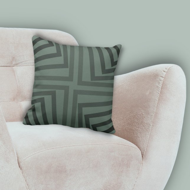 Almofada Padrão de Canto Angular Aninhado Elegante (Elegant Nested Angular Corner Pattern Throw Pillow)