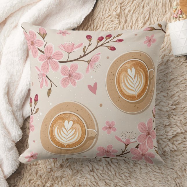 Almofada Padrão de Capa de Café Flor de Cerejeira (7) (Cobertor)