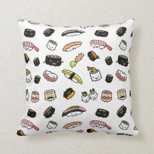 Almofada Padrão de Caracteres Sushi