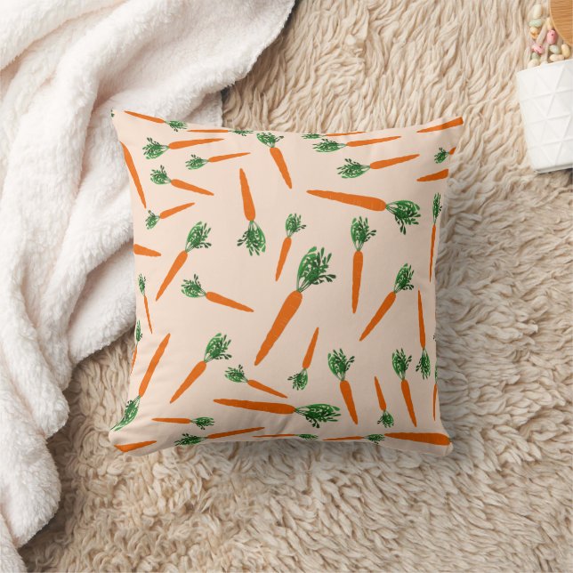 Almofada Padrão de Cenoura Laranja (Cobertor)