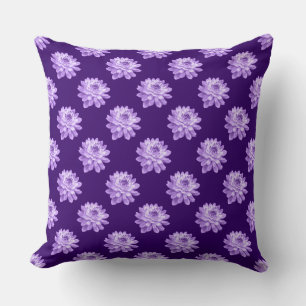 Almofada Padrão de Chrysanthemum - Roxo Profundo