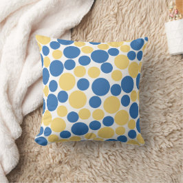 Almofada Padrão de Círculo Azul e Amarelo
