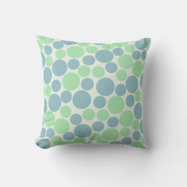 Almofada Padrão de Círculo Azul e Verde