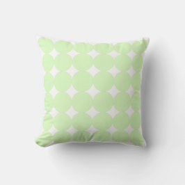 Almofada Padrão de Círculo Pastel Branco e Verde Lima