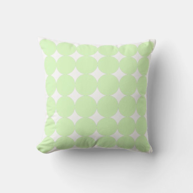 Almofada Padrão de Círculo Pastel Branco e Verde Lima (Frente)
