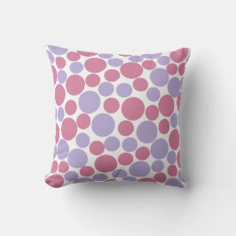 Almofada Padrão de Círculo Rosa Matte e Lavanda