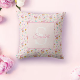 Almofada Padrão de coelhinho rosado e bonito do jardim Mono