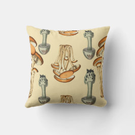 Almofada Padrão de Cogumelo Floral Whimsical