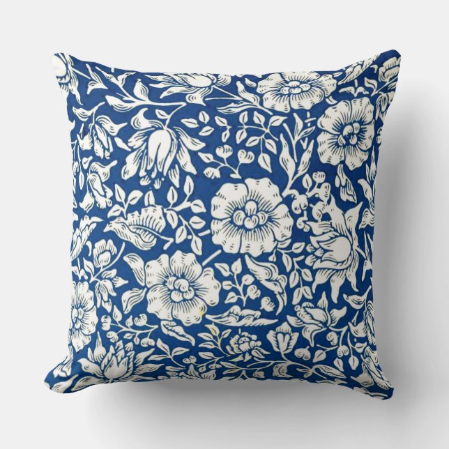 Almofada Padrão de colheita Mallow Azul (Frente)