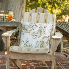 Almofada Padrão de concha de coloração d'água do Pastel