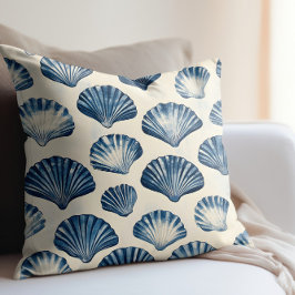 Almofada Padrão de conchas do mar azul