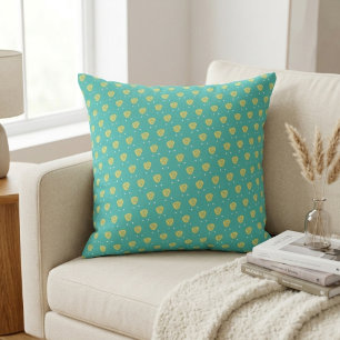 Almofada Padrão de Coração Azul Turquesa Fofo: Design Capri