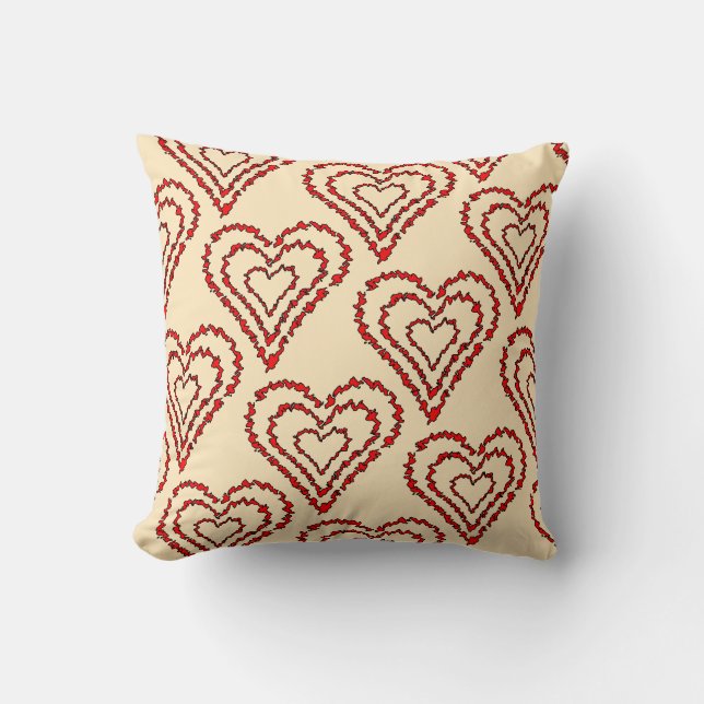 Almofada Padrão de Coração de Amor (Frente)
