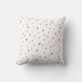 Almofada Padrão de Coração em Aquarela Rosa Arte de Decoraç
