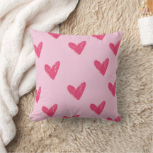 Padrão de Corações Desenhados à Mão Rosa Fofo Deco