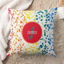 Almofada Padrão de cores personalizado do Abstrato Terrazzo