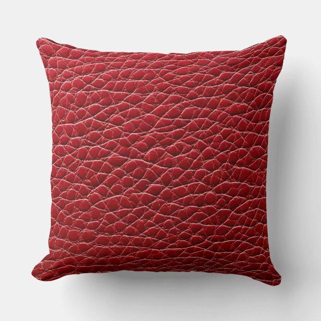 Almofada Padrão de couro vermelho (Frente)