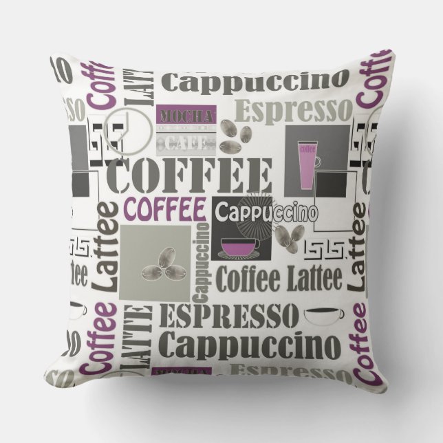 Almofada padrão de cozinha de café retrô para espresso latt (Frente)