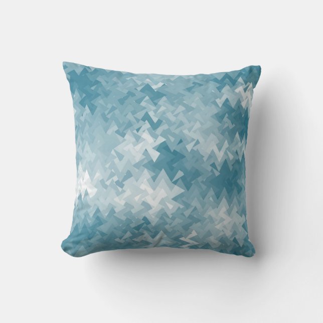Almofada Padrão de Cristal Azul Turquesa (Frente)
