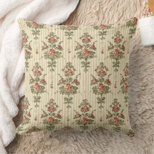 Almofada Padrão de Damasco Vermelho Verde Vintage (10)