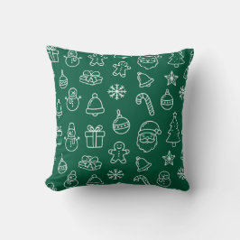 Almofada padrão de decoração de natal verde feriado