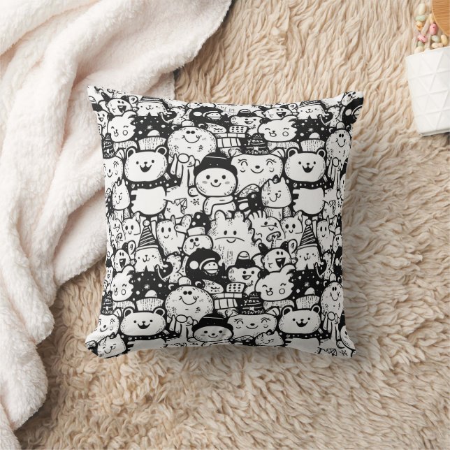 Almofada Padrão de Desenho Animado Fofo Kawaii (2) (Cobertor)