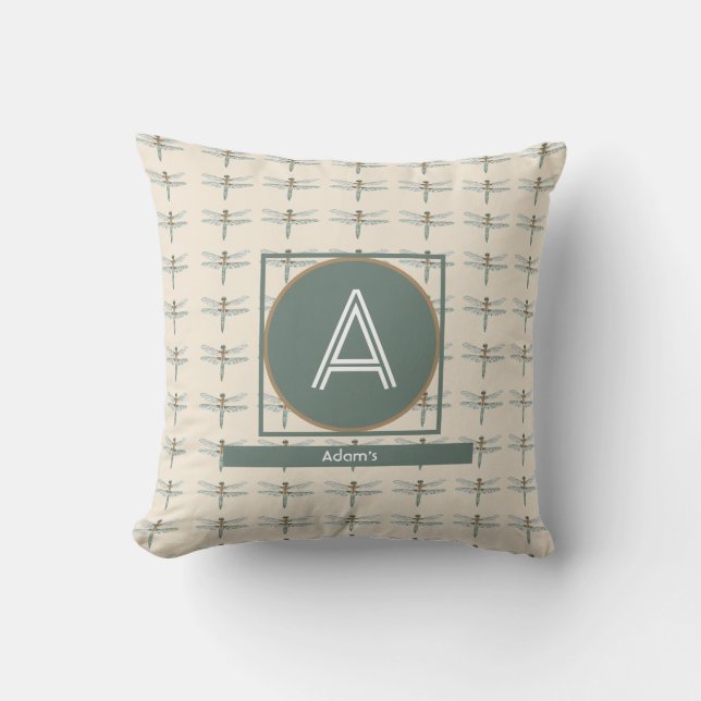 ALMOFADA PADRÃO DE DESENHO DE & NOME INICIAL PERSONALIZADO (Frente)