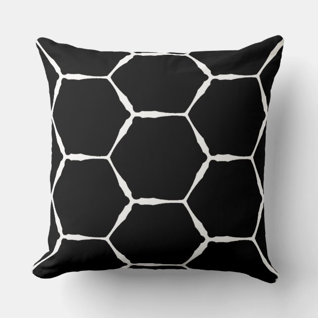 Almofada Padrão de Design de fio do hexágono branco (Frente)