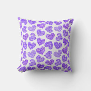 Almofada Padrão de Dia de os namorados de coração roxo e ra