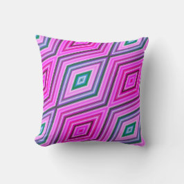 Almofada Padrão de Diamante de Pastel Verde Roxo Moderno