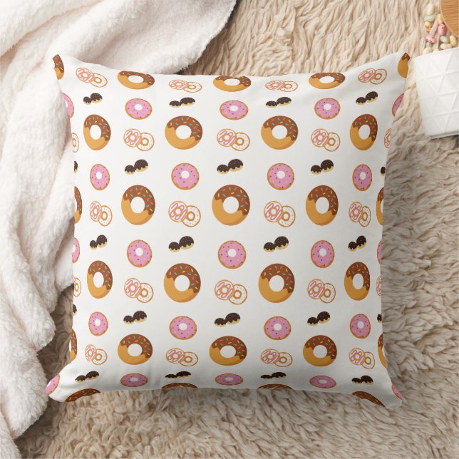 Almofada Padrão de Donuts Coloridos Fofos  (Cobertor)