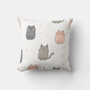 Almofada Padrão de Doodles Gatos