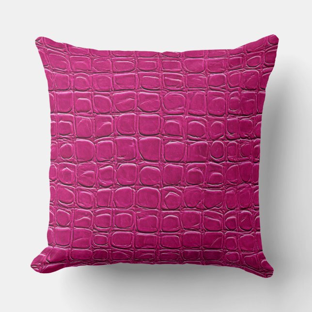 Almofada padrão de efeito de couro rosa (Frente)