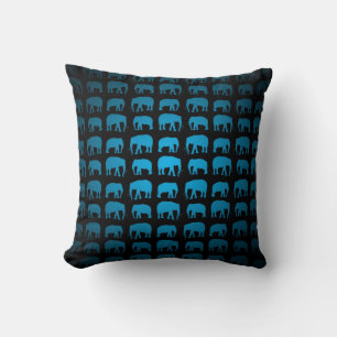 Almofada Padrão de Elefante Azul