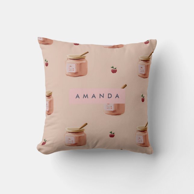 Almofada Padrão de emperramento de gráfico personalizado (Frente)
