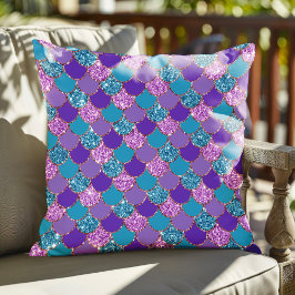 Almofada Padrão de escalas coloridas de sereia