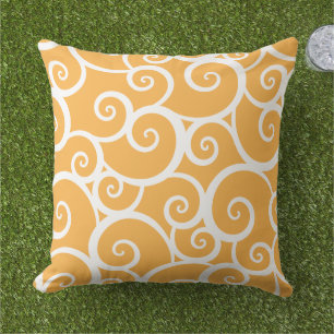 Almofada Padrão de espiral de Verão Laranja