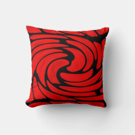 Almofada Padrão de espiral preto vermelho lombar e Travesse