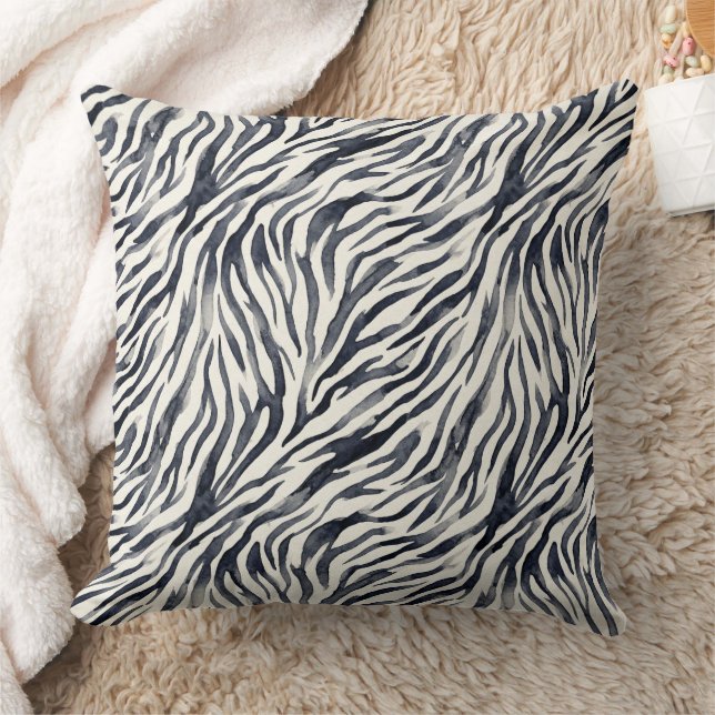 Almofada Padrão de Estampa de Zebra Preto e Branco (Cobertor)