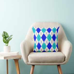 Almofada Padrão de Estilo Azul e Branco sem costura