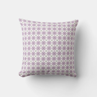 Almofada Padrão de Estilo Verificado Roxo e Branco