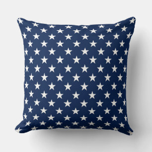 Almofada Padrão de Estrelas da Bandeira dos EUA Azul Marinh