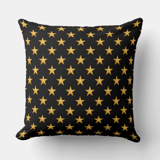 Almofada Padrão de Estrelas Douradas (Frente)