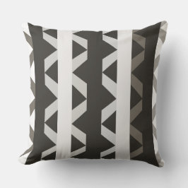 Almofada Padrão de Faixa de Triângulo Branco da Cinza Conte