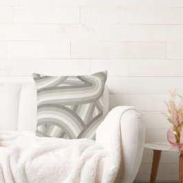 Almofada Padrão de faixas do arco-íris retral neutro/bege