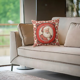 Almofada Padrão de Feriado dos Papais noeis de Retro Vintag