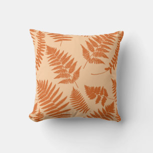 Almofada Padrão de Fern da Madeira, Pastel Orange
