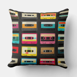 Almofada Padrão de Fita Cassete Retro – Música Antiga