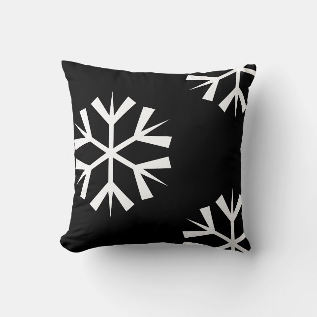 Almofada padrão de FLoco de neve branco (Frente)