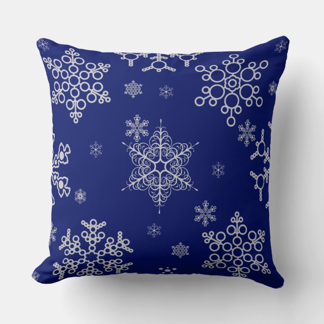 Almofada Padrão de Floco de Neve na moda e Elegante (Frente)